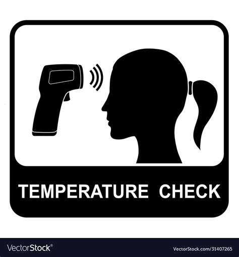 Temperature Check Sign Board And Sticker Vector Image