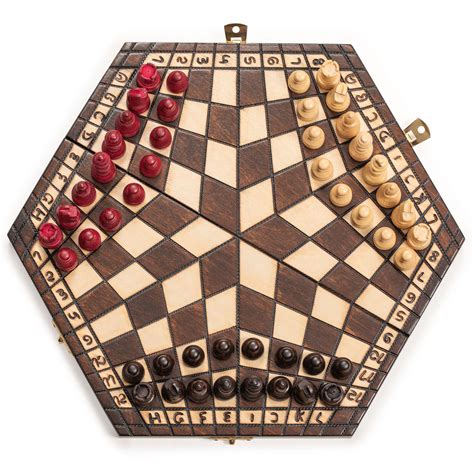 Husaria Wooden Three Player Chess 12 Yellow Mountain Imports