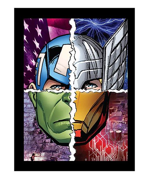 Framed Marvels Avengers Four Face Portrait Wall Art Portrait Wall
