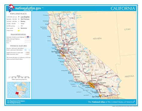 Detailed Map Of California Usa