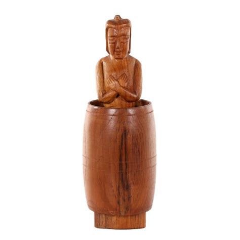 Erotic Wood Carving Of Man In A Barrel In United States