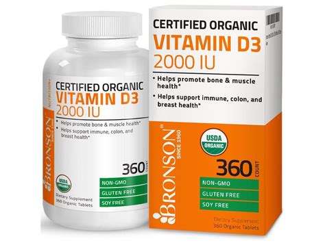 Vitamin D3 2000 Iu Bone Health And Immune Support Usda Certified