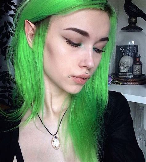 Medium Length Lime Green Hair By Larinamayner Neon Green Hair Green