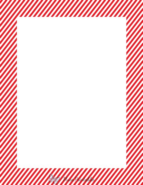 Printable Red And White Mini Diagonal Striped Page Border