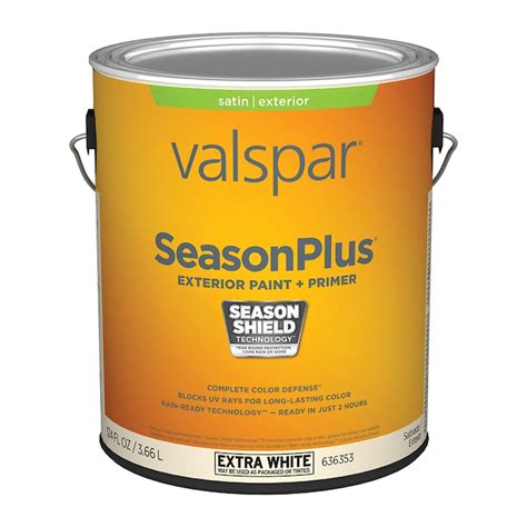 Valspar Seasonplus Satin Extra White Tintable Latex Exterior Paint