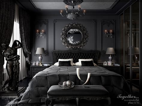 Artstation Elegant Black Bedroom