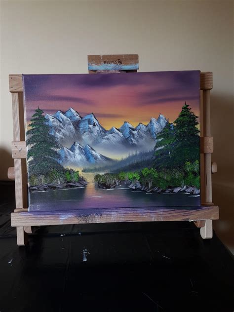 Got A Little Oil Painting Kit And This Is My First Attempt At Bob Ross