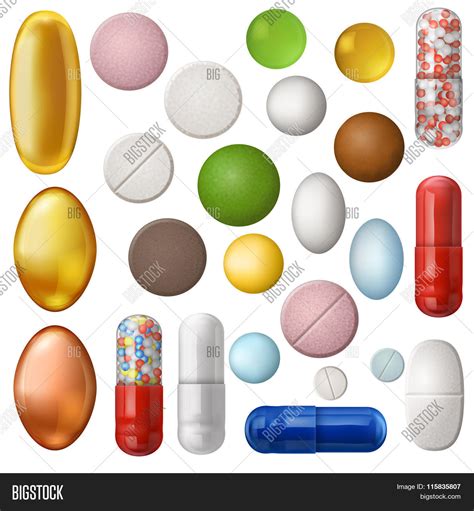 Set Pills Vector And Photo Free Trial Bigstock