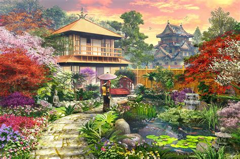 Japan Garden Variant 2 Digital Art By Mgl Meiklejohn Graphics Licensing