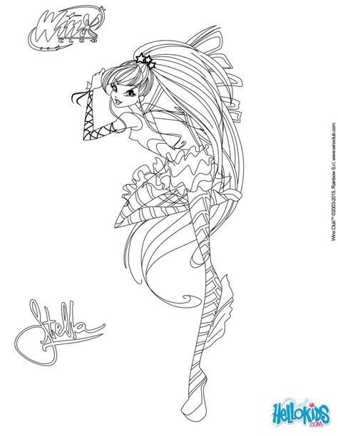 Winx club, the popular media franchise originating in italy, is a highly searched for coloring page subject in various countries. WINX CLUB coloring pages - Stella, transformation Sirenix ...