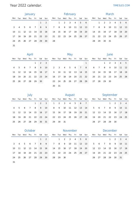 Calendar For 2022 With Holidays In Kuwait Print And Download Calendar