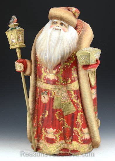 First T Of Christmas Wooden Santa Hand Carved Russian Santa