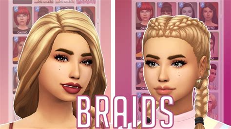 Maxis Match Hair Braids Collection Sims 4 Custom Content