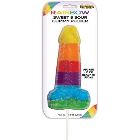 Rainbow Sweet And Sour Jumbo Gummy Pecker World Of Fantasys