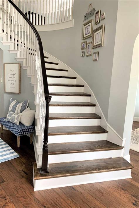 How To Stain Banisters Dark With Java Gel Stained Staircase Staining