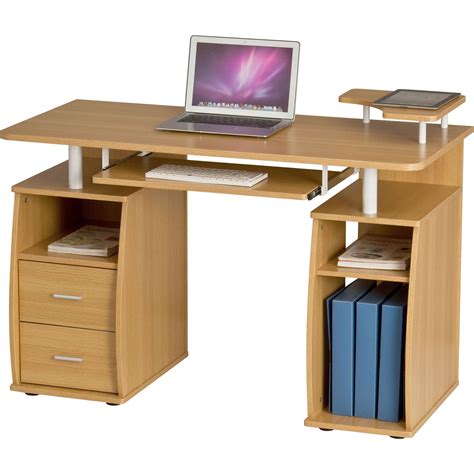 Computer Desk With Shelves Cupboard And Drawers Home Office Piranha