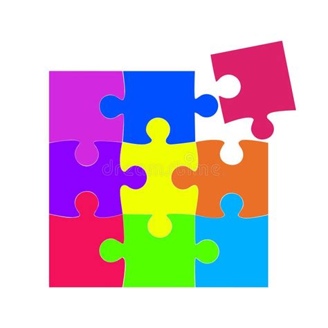 Colorful Puzzles Puzzle Logo Isolated On White Background Vector