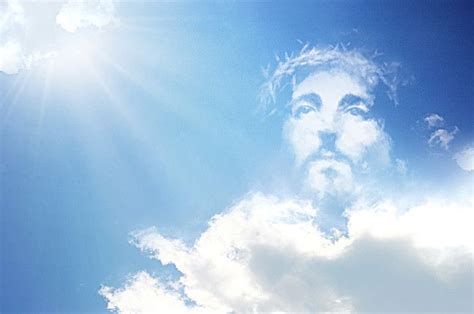 Beautiful Blue Sky And Clouds Picture Sun Jesus Small Fresh Print