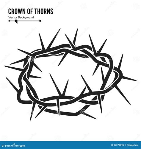 Crown Of Thorns Jesus Christ Side View Color Vector