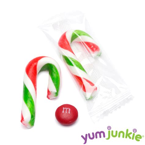 Mini Candy Canes Red Green And White 100 Piece Tub Yumjunkie