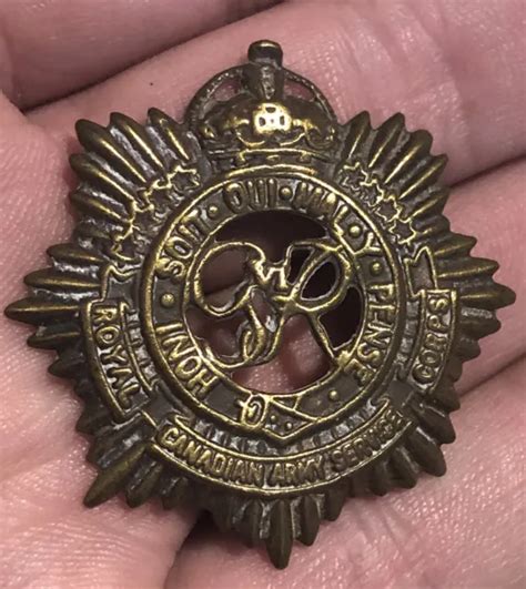 Ww2 Wwii Royal Canadian Army Service Corps Hat Cap Badge Military