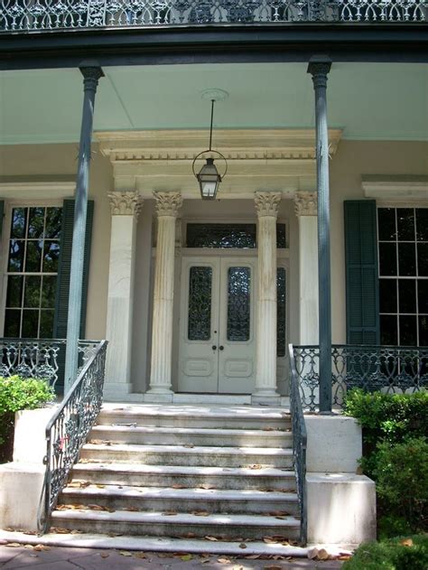 Many people grew up in houses with a blue porch ceiling and then went on to paint the ceilings of their own porches blue. Haint blue ceiling, marble pillars, wrought iron, southern ...
