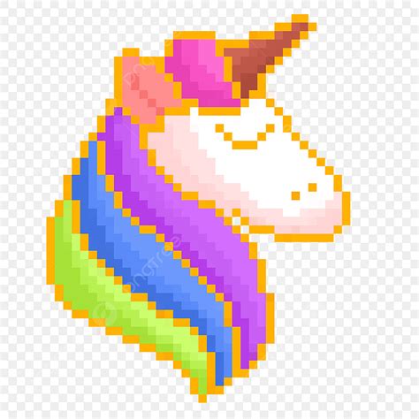 Unicorn Coloring Clipart Png Images Pixel Color Unicorn Pixel Style