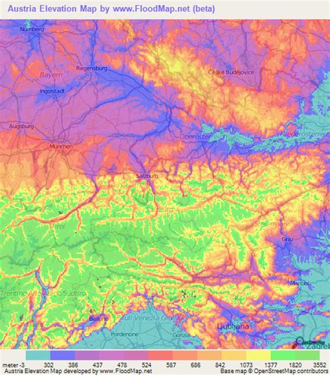 Austria Elevation And Elevation Maps Of Cities