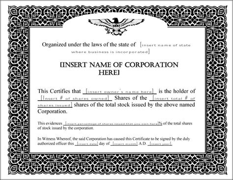 Negotiable certificates are actual securities representing underlying share ownership. Stock Certificate Template Word - Template : Resume Examples #5Vavx5EQMX