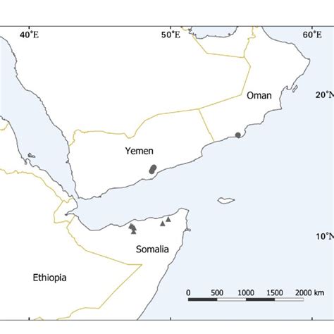 Map Of Horn Of Africa And Southern Arabia Showing Distributions Of