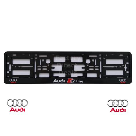 Black S Line Audi Number Plate Surrounds Holder Frame For Any Audi Asl2