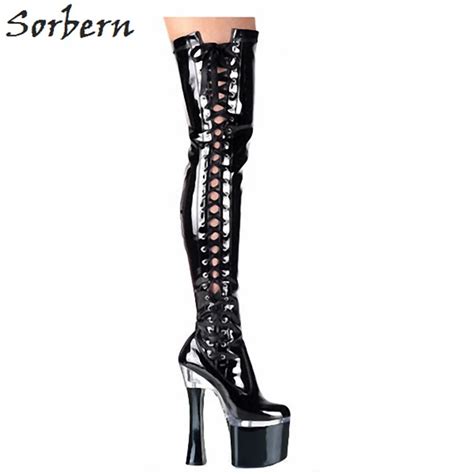 sorbern sexy thigh high boots night club footwear evening party shoes over the knee boot long
