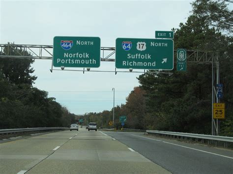 Virginia Interstate 464 Northbound Cross Country Roads