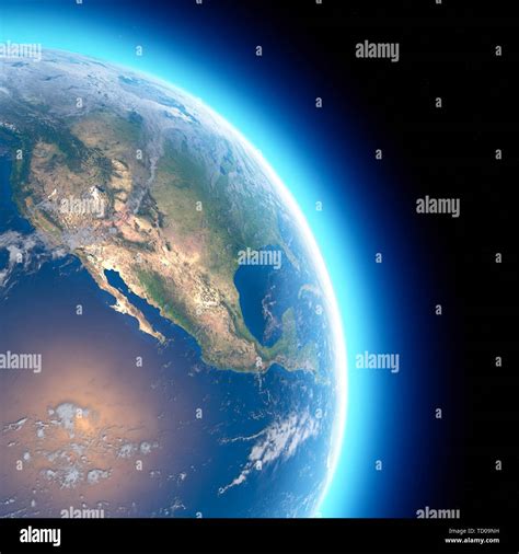 Mapa Físico Del Mundo Vista De Satélite De América Del Norte Y América
