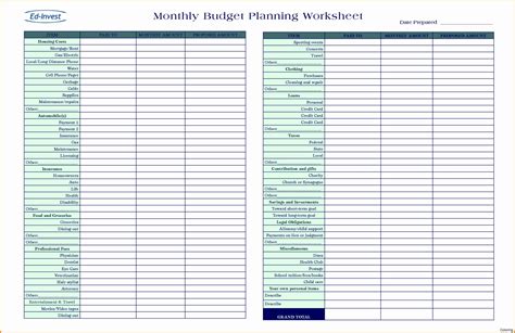 Free Financial Planning Worksheets — Db