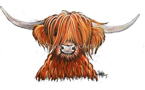 Scottish Hairy Highland Cow Harley 2 By Shirley Macarthur Sticker