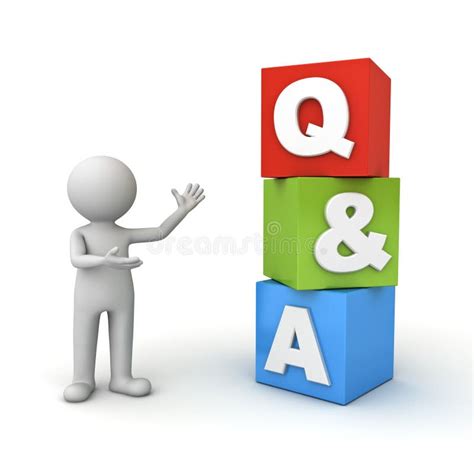3d Man Standing And Presenting Q And A Word Questions And Answers