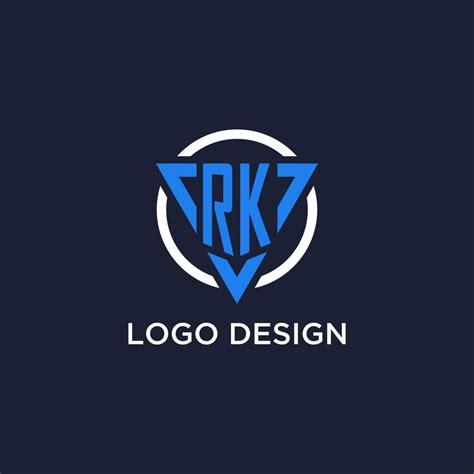 Rk Monogram Logo With Triangle Shape And Circle Design Elements