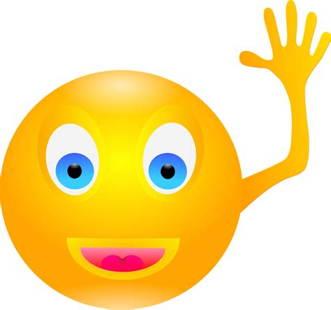 Smiley Waving Laughing Free Vector Graphic On Pixabay