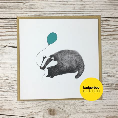 Badger Birthday Card Badger Celebration Card Etsy
