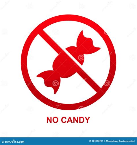 No Candy Sign Isolated On White Background Stock Illustration