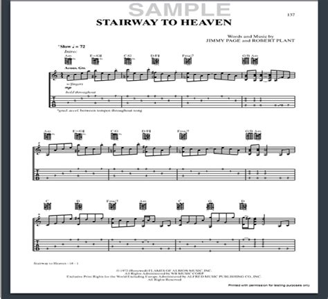 Led Zeppelin Stairway To Heaven Guitar Tab