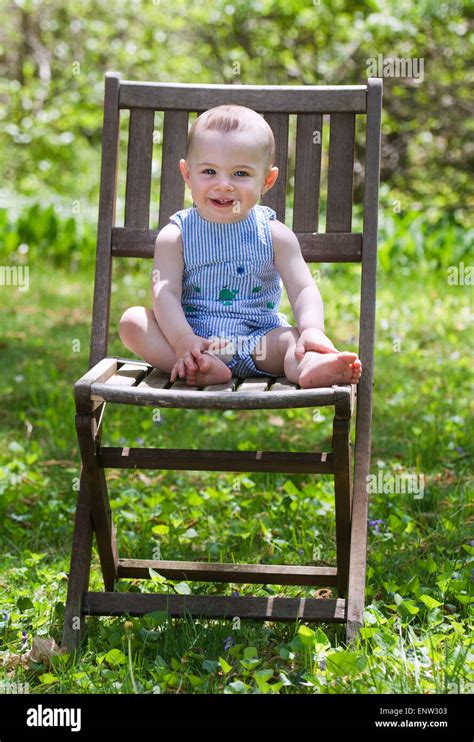 Cute Baby Boy Outside Stock Photo Alamy