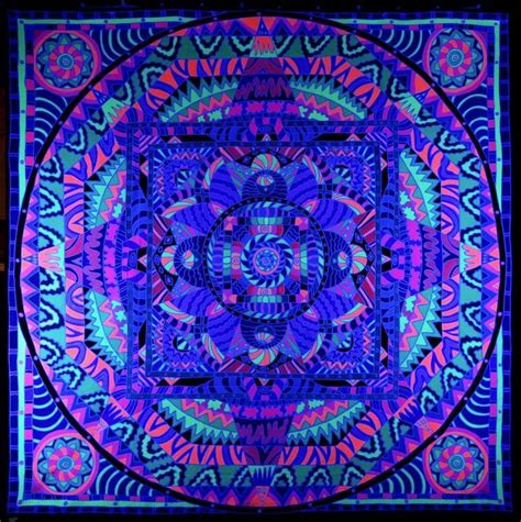 Psychedelic Wall Tapestry Uv Blacklight Backdrop Neon Art Etsy