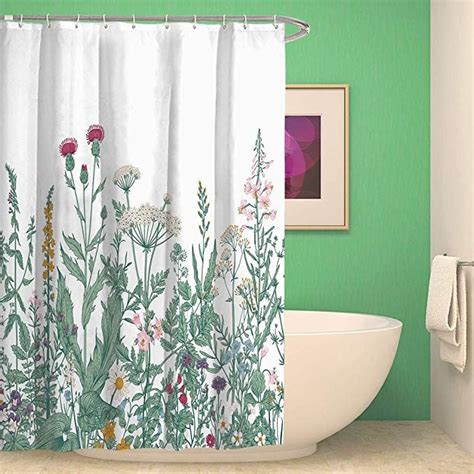 Qcwn Flower Shower Curtain Colorful Floral