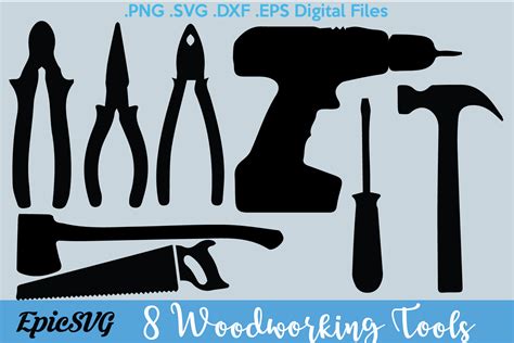 Woodworking Tools Svg Dxf Clipart Vector Graphic Tools Saw Axe