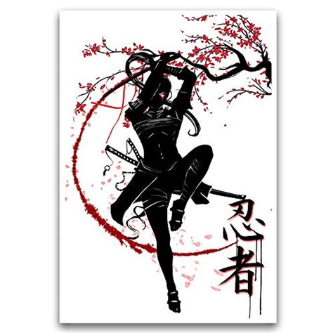 Japanese Cherry Blossom Art Samurai Ninja Warrior Art Print