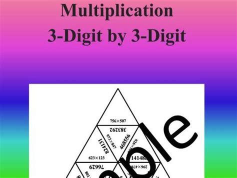 Multiplication 3 Digit By 3 Digit Math Puzzle Teaching Resources