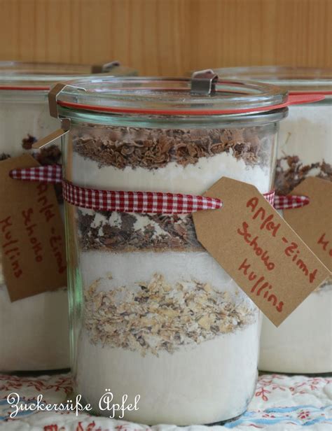 Noch eine schnelle und orginelle geschenkeidee gesucht? ** Zuckersüße Äpfel **: Winterliche Backmischungen im Glas ...