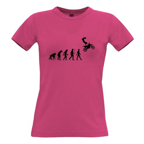 M Pink Sports Womens Tshirt The Evolution Of Motocross Jumping